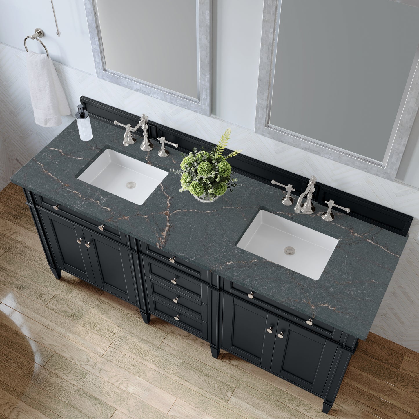 James Martin Brittany 72" Double Vanity with 3 CM Countertop