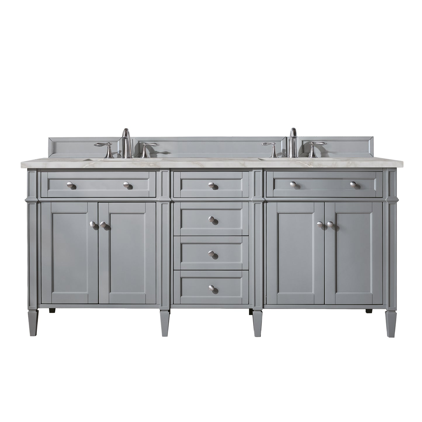 James Martin Brittany 72" Double Vanity with 3 CM Countertop & FreePower Wireless Charger
