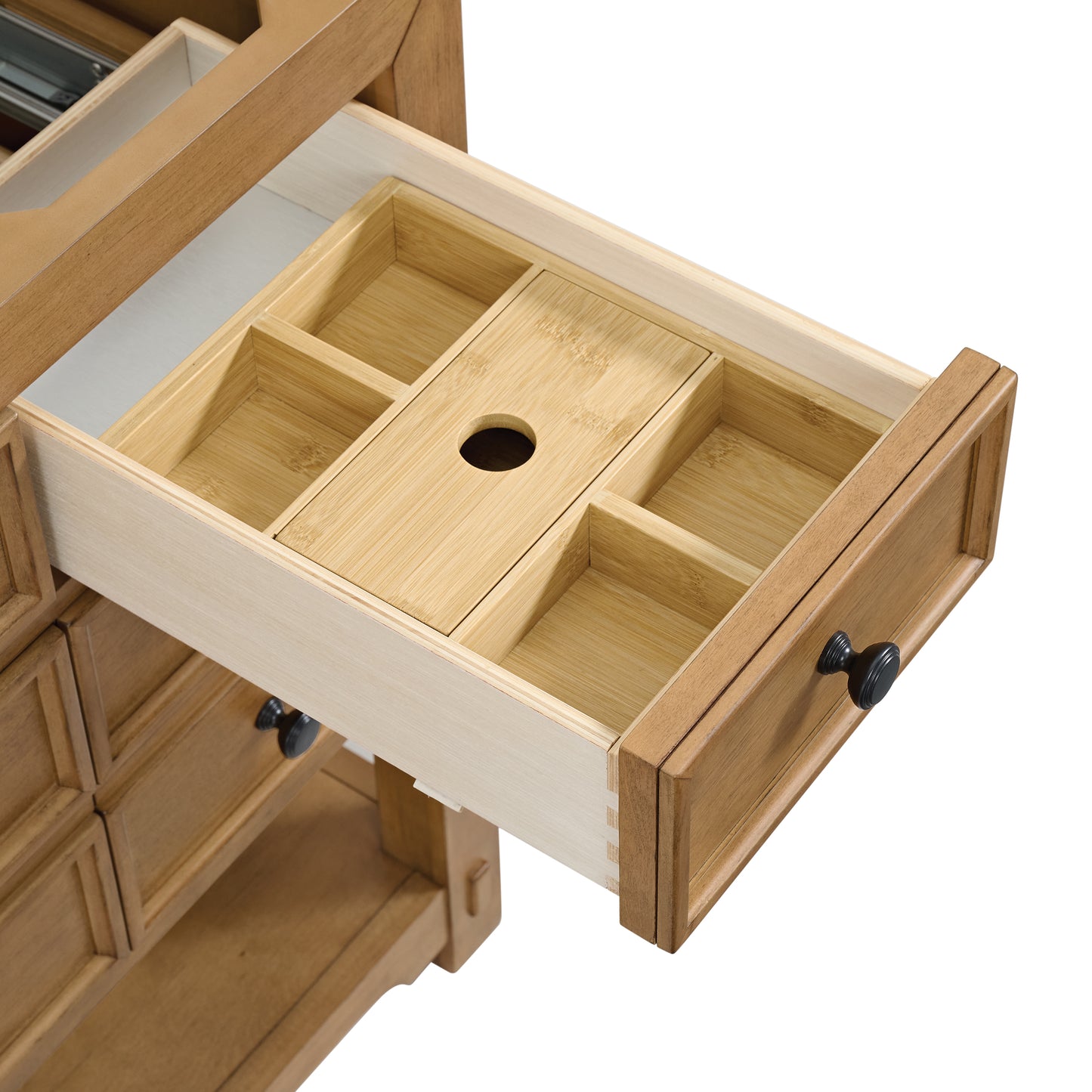 James Martin Malibu 48" Single Vanity, Amber Birch w/ 3 CM Counter Top - Luxe Bathroom Vanities