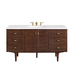 James Martin Amberly 60" Single Vanity, Mid-Century Walnut