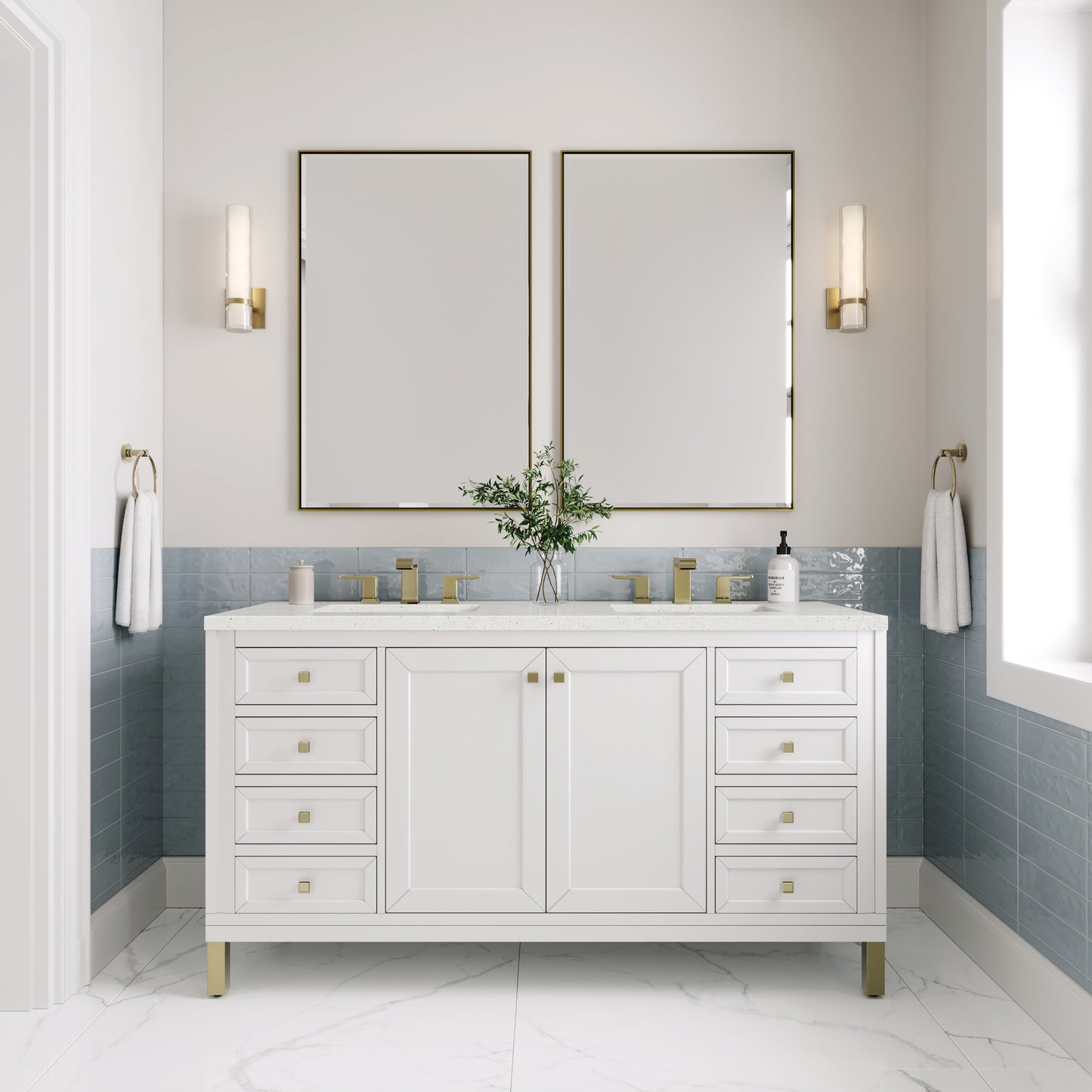 James Martin Chicago 60" Double Vanity with 3 CM Countertop