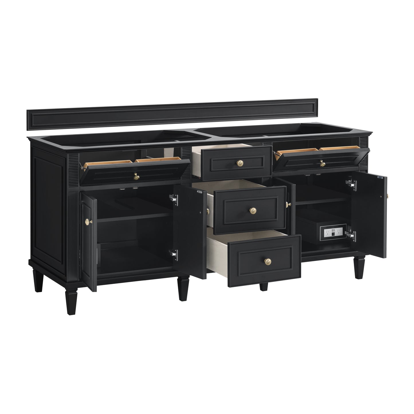 James Martin Lorelai 72" Double Vanity with 3 CM Countertop & FreePower Wireless Charger