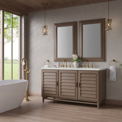 James Martin Portland 60" Double Vanity Whitewashed Walnut with 3 CM Countertop