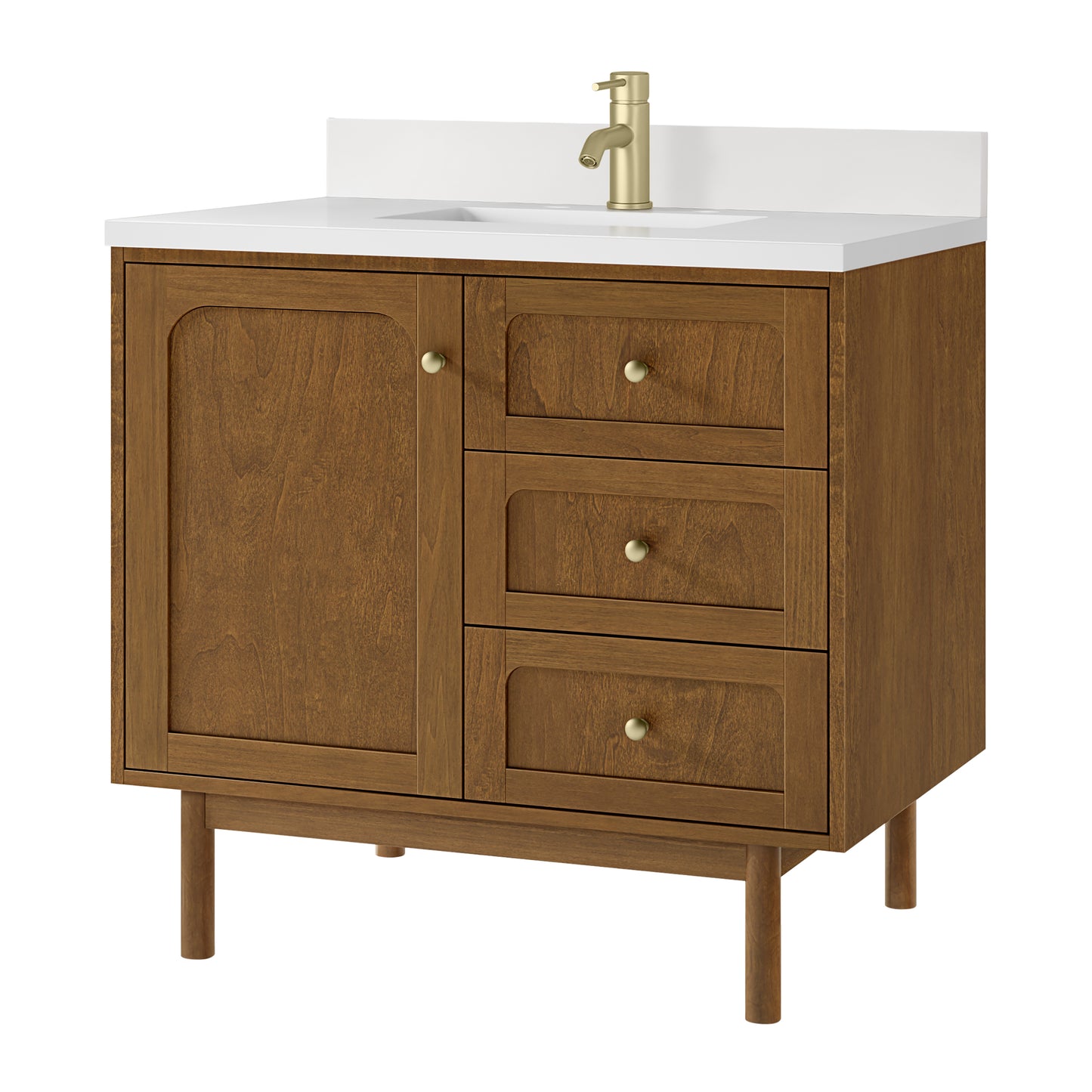James Martin Laurent 36" Single Vanity with Single Hole 3 CM Countertop and Matching Backsplash