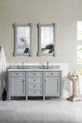James Martin Brittany 60" Double Vanity with 3 CM Countertop & FreePower Wireless Charger