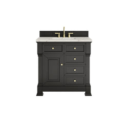 James Martin Brookfield 36" Single Vanity, Black Onyx with 3 CM Countertop - Luxe Bathroom Vanities