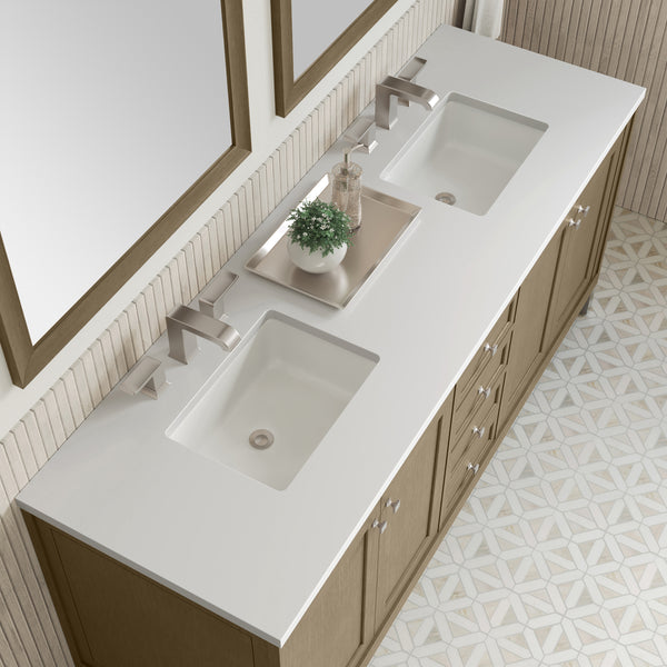 James Martin Chicago 72" Double Vanity with 3 CM Countertop
