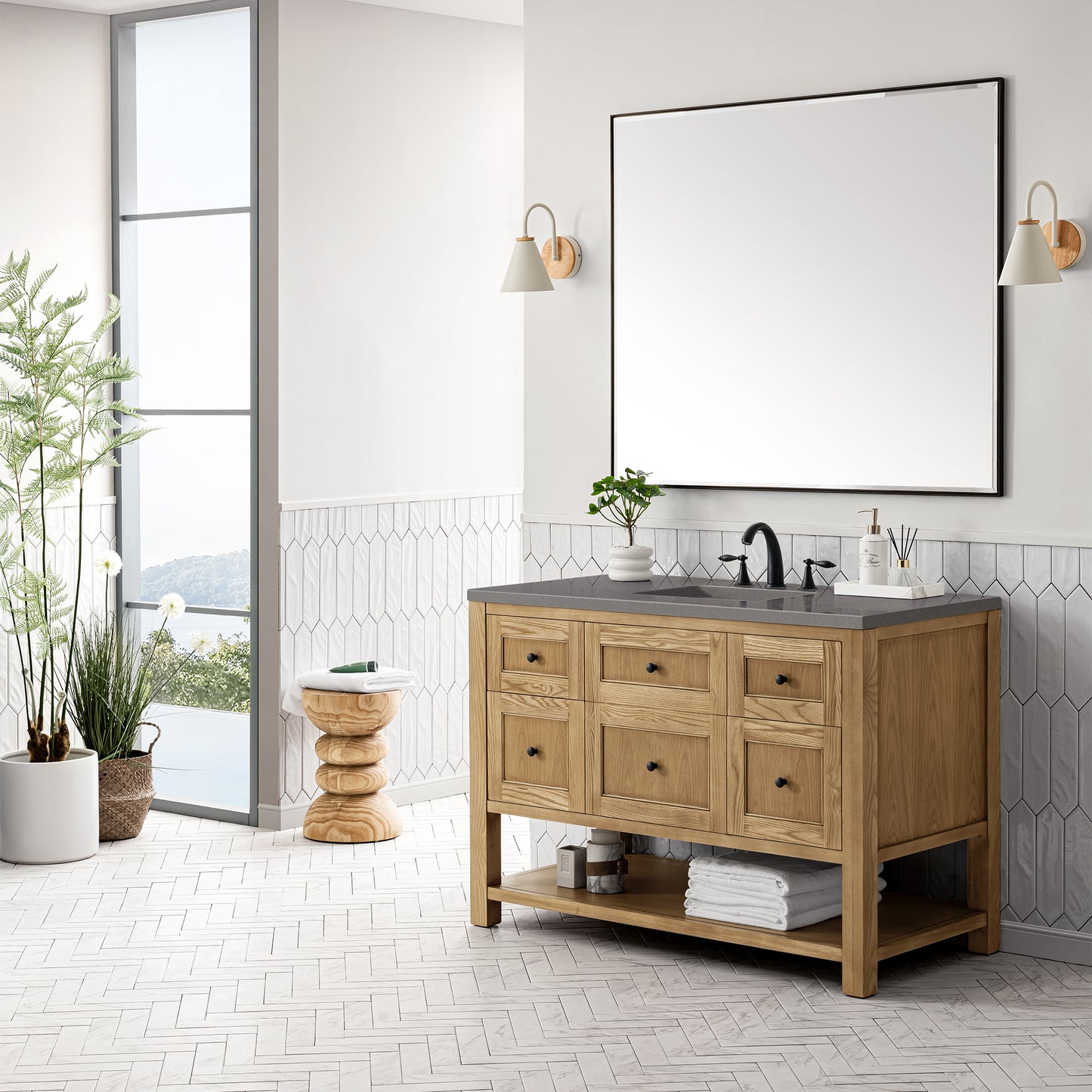 James Martin Breckenridge 48" Single Vanity, Light Natural Oak - Luxe Bathroom Vanities