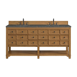 James Martin Malibu 72" Double Vanity, Amber Birch with 3 CM Countertop & FreePower Wireless Charger