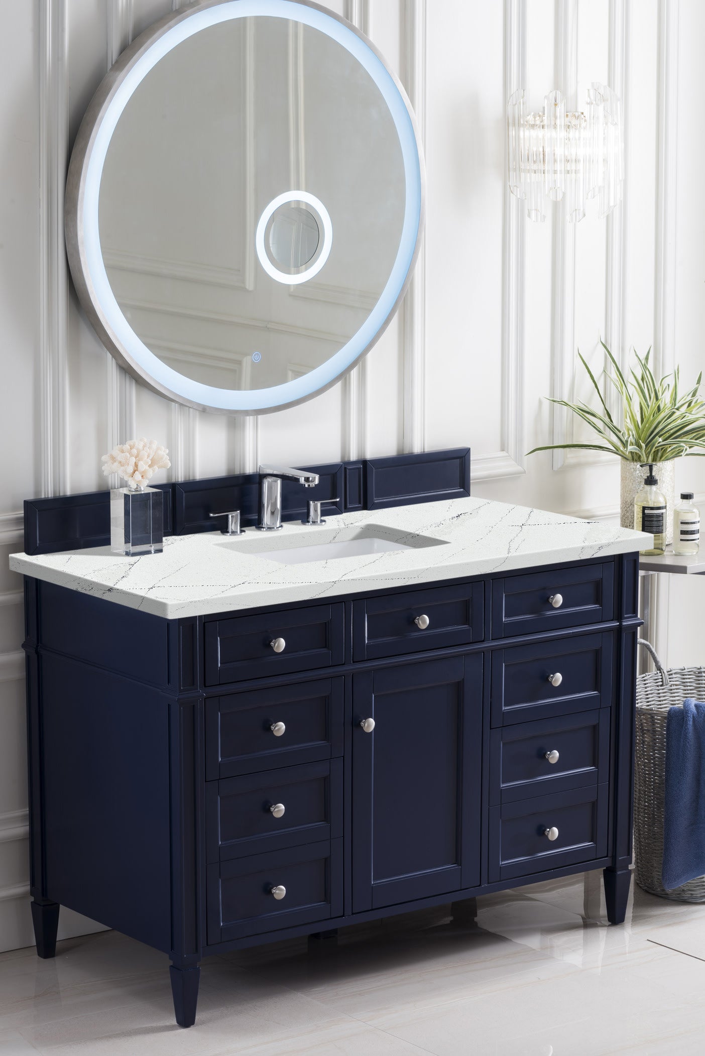 James Martin Brittany 48" Single Vanity with 3 CM Countertop & FreePower Wireless Charger