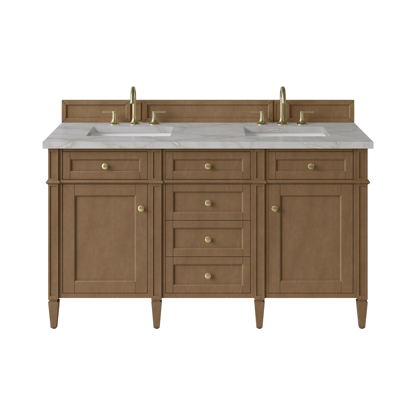James Martin Brittany 60" Double Vanity with 3 CM Countertop & FreePower Wireless Charger