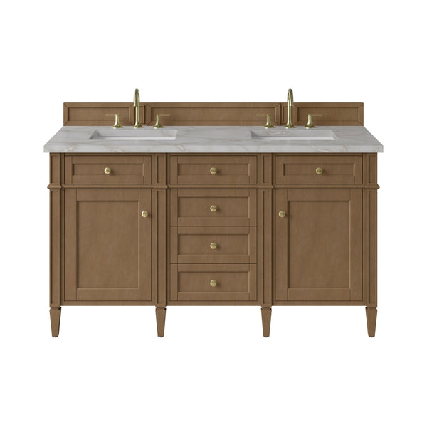 James Martin Brittany 60" Double Vanity with 3 CM Countertop & FreePower Wireless Charger
