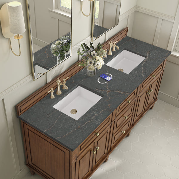 James Martin Lorelai 72" Double Vanity with 3 CM Countertop & FreePower Wireless Charger