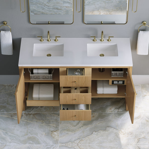 James Martin Hudson 60" Double Vanity with 3 CM Countertop