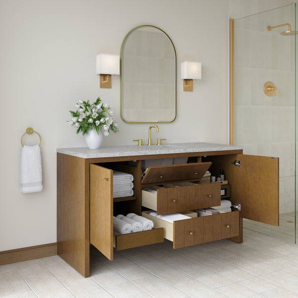 James Martin Hudson 60" Single Vanity with 3 CM Countertop & FreePower Wireless Charger