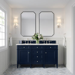 James Martin Brittany 60" Double Vanity with 3 CM Countertop & FreePower Wireless Charger