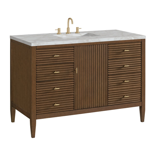 James Martin Myrrin 48" Single Vanity with 3 CM Countertop & FreePower Wireless Charger