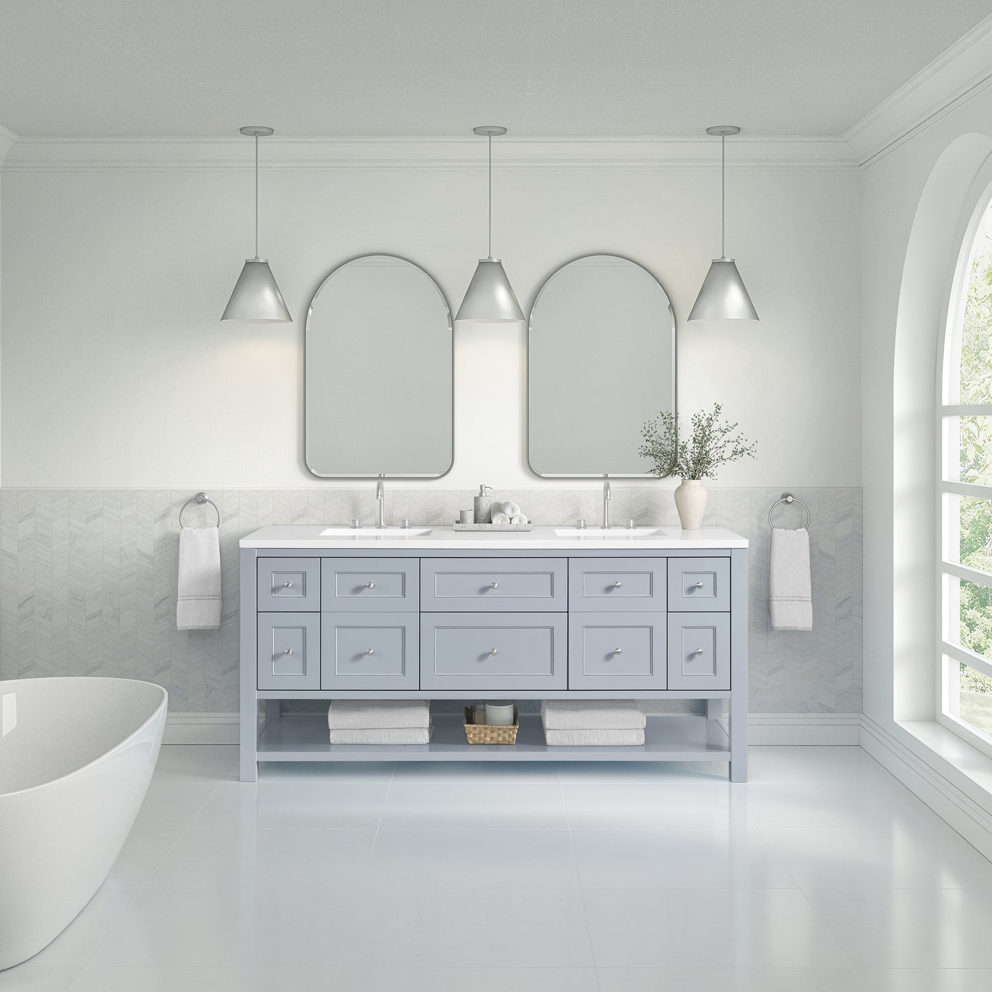 James Martin Breckenridge 72" Double Vanity w/ 3 CM Countertop