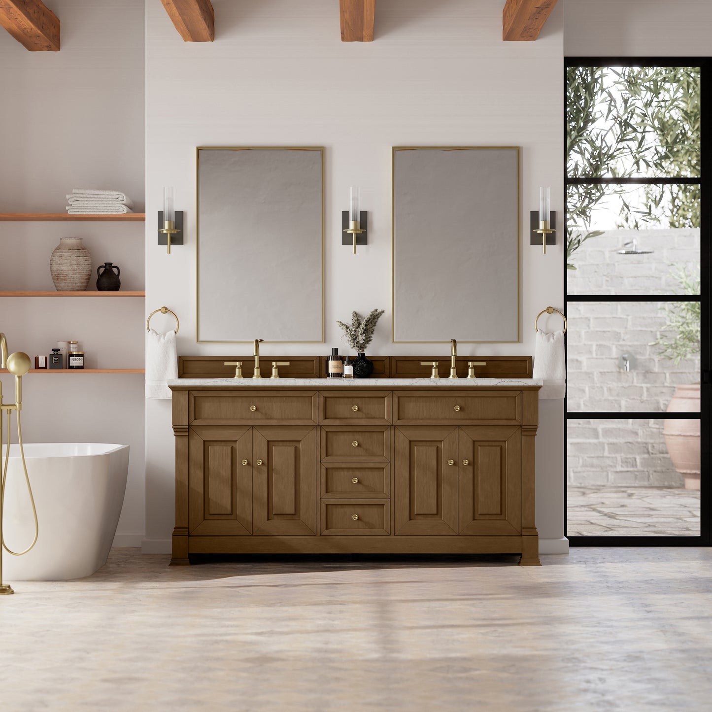James Martin Brookfield 72" Double Vanity with 3 CM Countertop & FreePower Wireless Charger