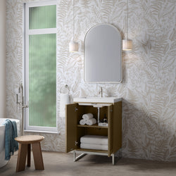 James Martin Chianti Single Vanity with White Glossy Composite Stone Top