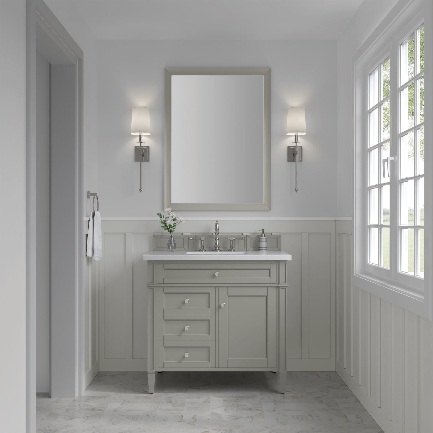 James Martin Brittany 36" Single Vanity with 3 Countertop