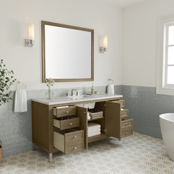 James Martin Chicago 60" Single Vanity with 3 CM Countertop & FreePower Wireless Charger