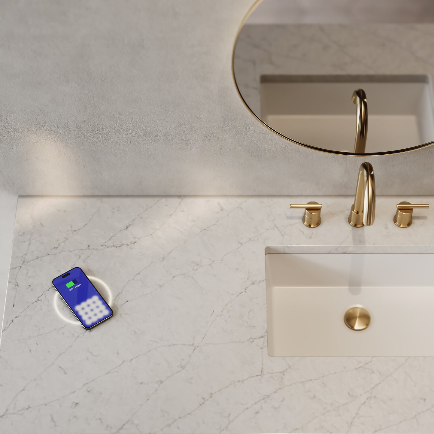 James Martin Laurent 60" Single Vanity with 3 CM Countertop & FreePower Wireless Charger
