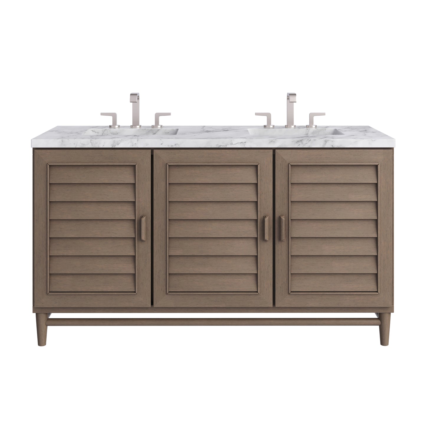 James Martin Portland 60" Double Vanity Whitewashed Walnut with 3 CM Countertop