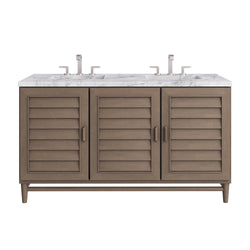 James Martin Portland 60" Double Vanity Whitewashed Walnut with 3 CM Countertop