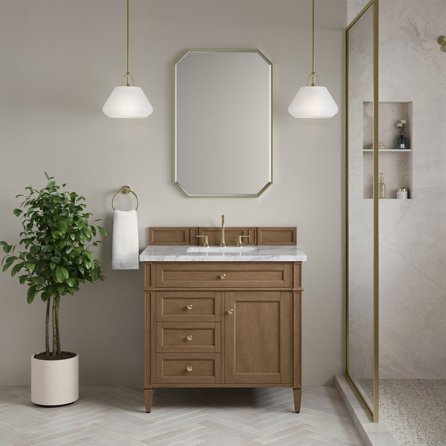 James Martin Brittany 36" Single Vanity with 3 Countertop