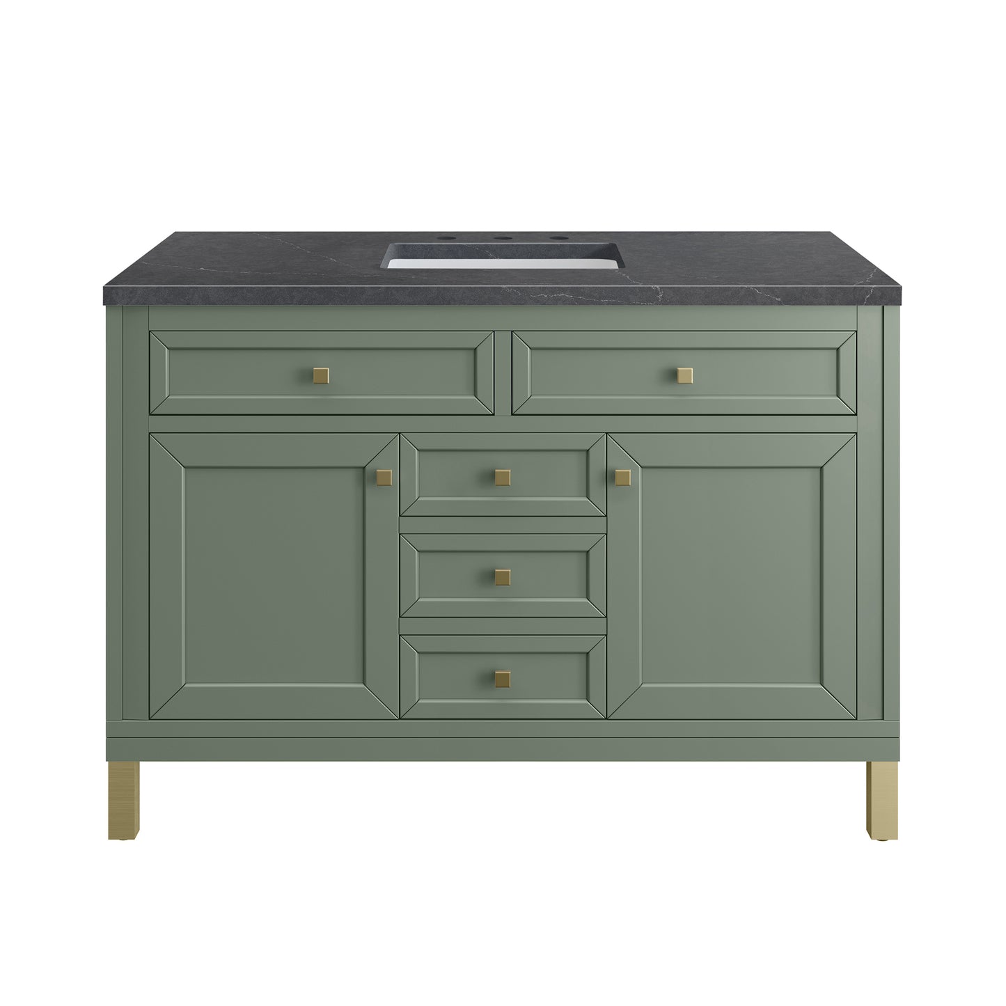 James Martin Chicago 48" Single Vanity, Smokey Celadon - Luxe Bathroom Vanities