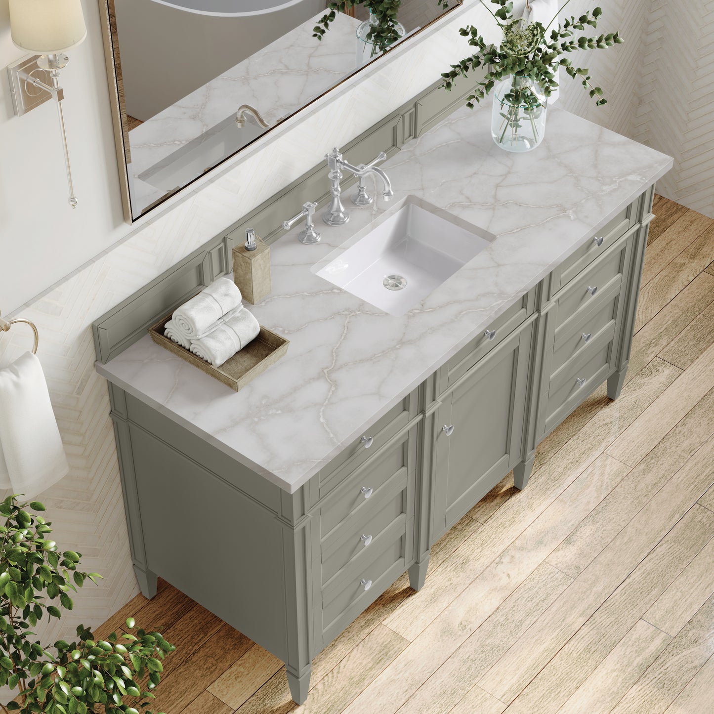 James Martin Brittany 60" Single Vanity with 3 CM Countertop