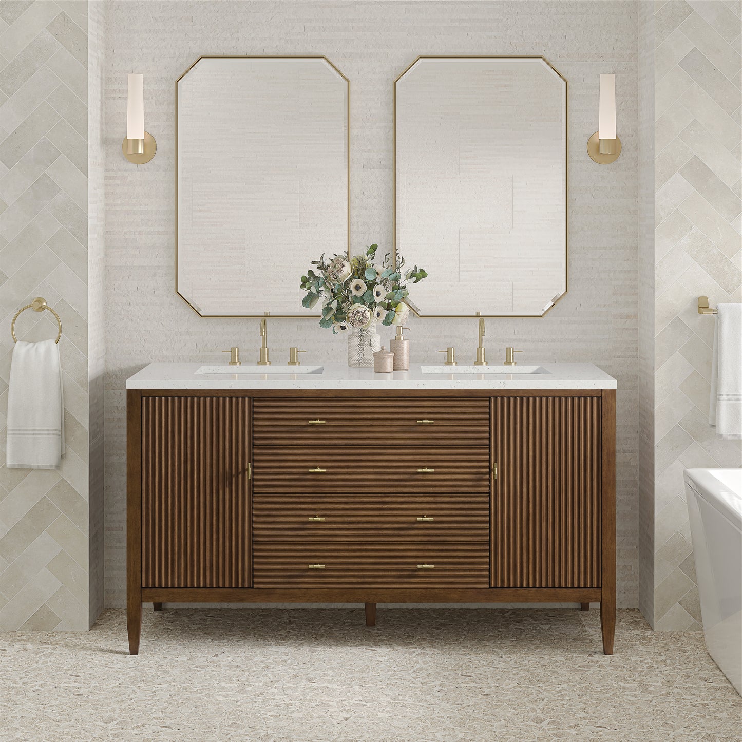James Martin Myrrin 60" Double Vanity with 3 CM Countertop