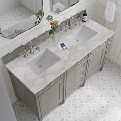James Martin Brittany 60" Double Vanity with 3 CM Countertop & FreePower Wireless Charger
