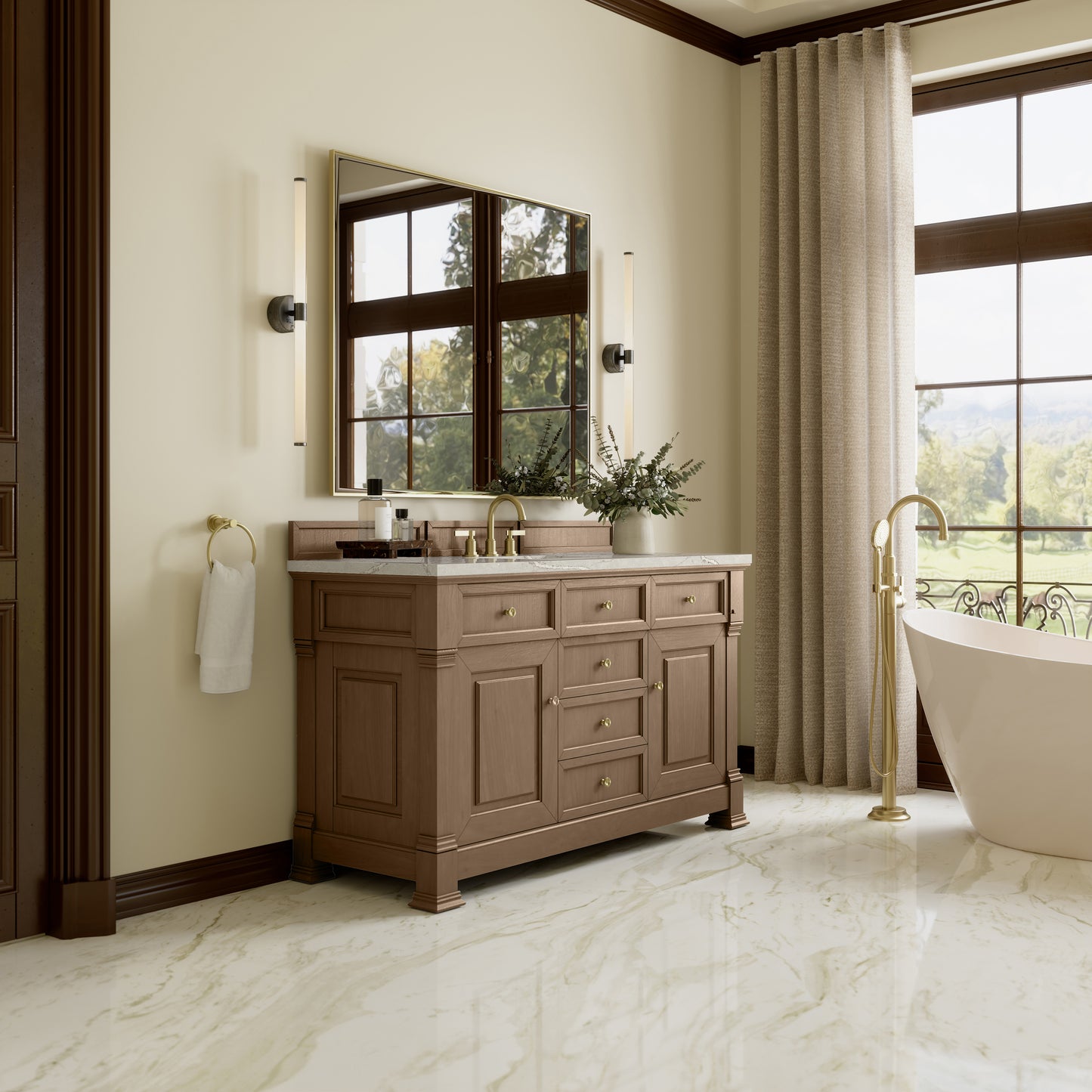 James Martin Brookfield 60" Single Vanity with 3CM Countertop & FreePower Wireless Charger