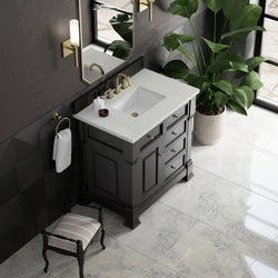 James Martin Brookfield 36" Single Vanity, Black Onyx with 3 CM Countertop - Luxe Bathroom Vanities