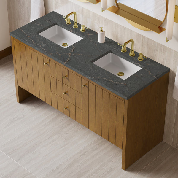 James Martin Hudson 60" Double Vanity with 3 CM Countertop