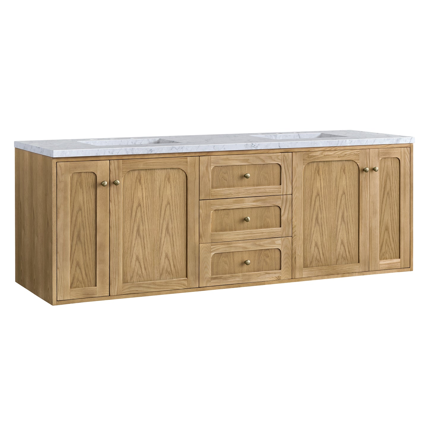 James Martin Laurent 72" Double Vanity, Light Natural Oak