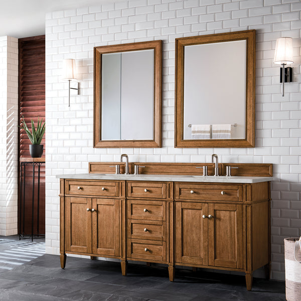 James Martin Brittany 72" Double Vanity with 3 CM Countertop & FreePower Wireless Charger