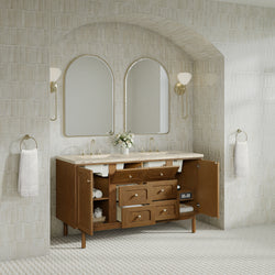 James Martin Laurent 60" Double Vanity with 3 CM Countertop & FreePower Wireless Charger