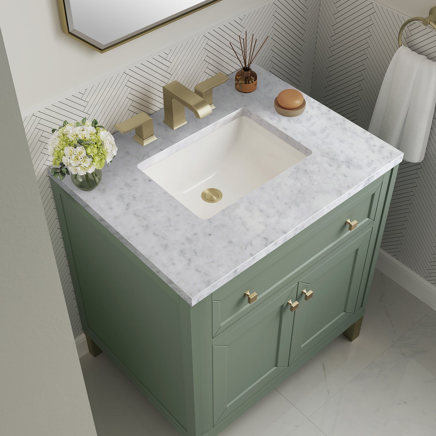 James Martin Chicago 30" Single Vanity with 3 CM Countertop