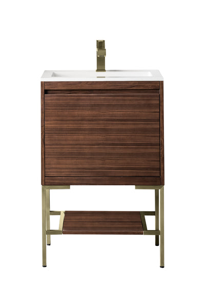 James Martin Mantova 23.6" Single Vanity With Stand and Composite Stone Top - Luxe Bathroom Vanities