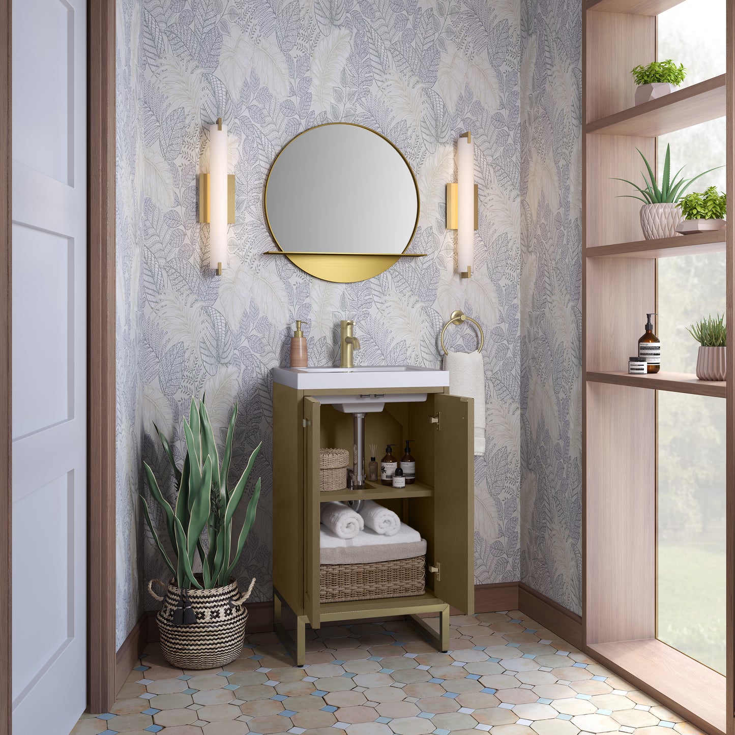 James Martin Chianti Single Vanity with White Glossy Composite Stone Top
