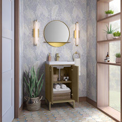 James Martin Chianti Single Vanity with White Glossy Composite Stone Top