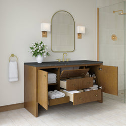 James Martin Hudson 60" Single Vanity with 3 CM Countertop & FreePower Wireless Charger