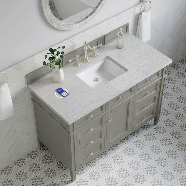 James Martin Brittany 48" Single Vanity with 3 CM Countertop & FreePower Wireless Charger