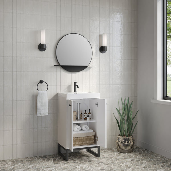 James Martin Chianti Single Vanity with White Glossy Composite Stone Top