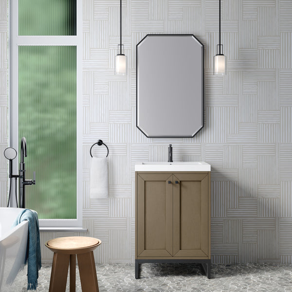 James Martin Chianti Single Vanity with White Glossy Composite Stone Top