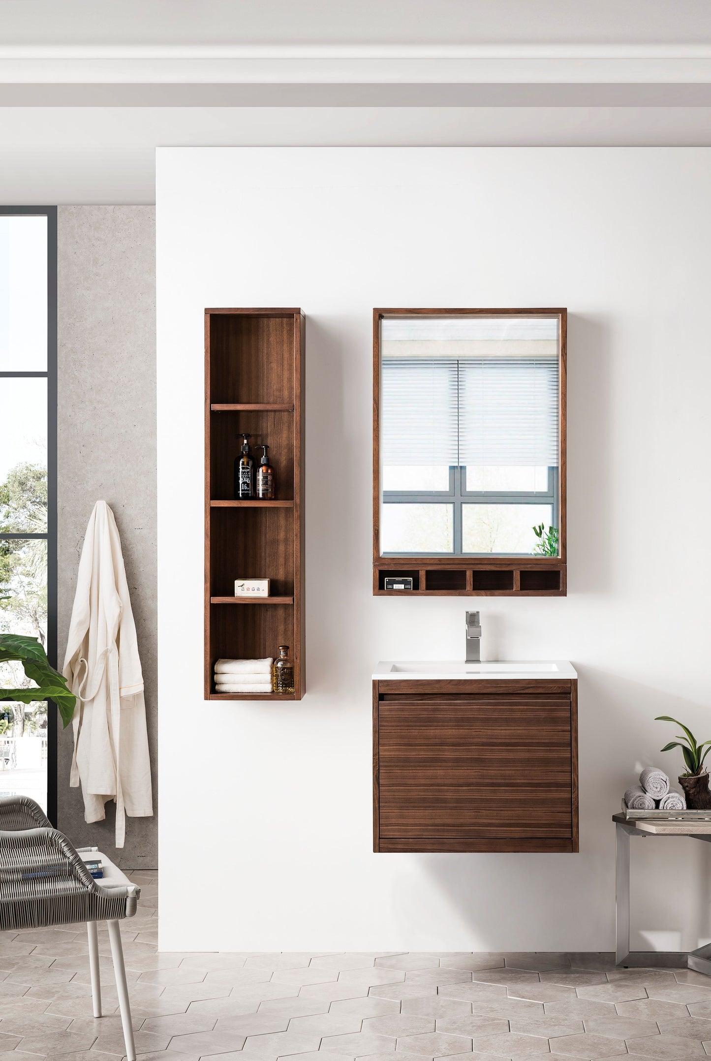 James Martin Mantova 23.6" Single Vanity with Composite Stone Top - Luxe Bathroom Vanities