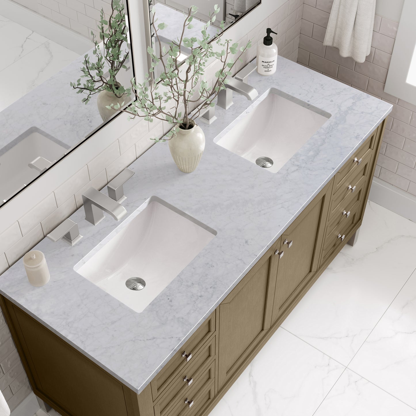 James Martin Chicago 60" Double Vanity with 3 CM Countertop
